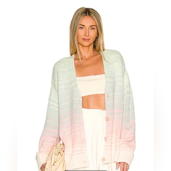 NWT 525 Ombre Pastel Knit Cardigan Size L